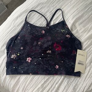 stori by Katy Hearn - Legend Cropped Shelf Tank - Midnight Floral